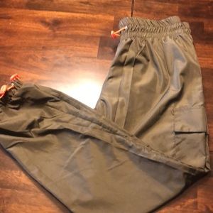 Olive Green Parachute Pants